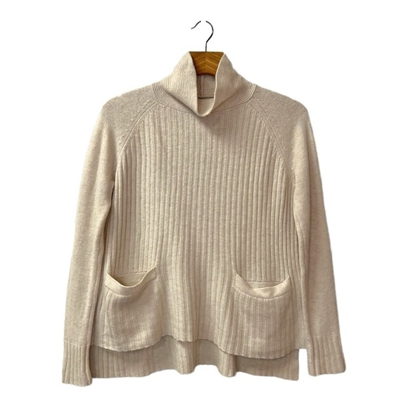 Toad & Co Women's Clementine Mock Neck Wool Blend Pocket Sweater Oatmeal XS - Picture 2 of 8